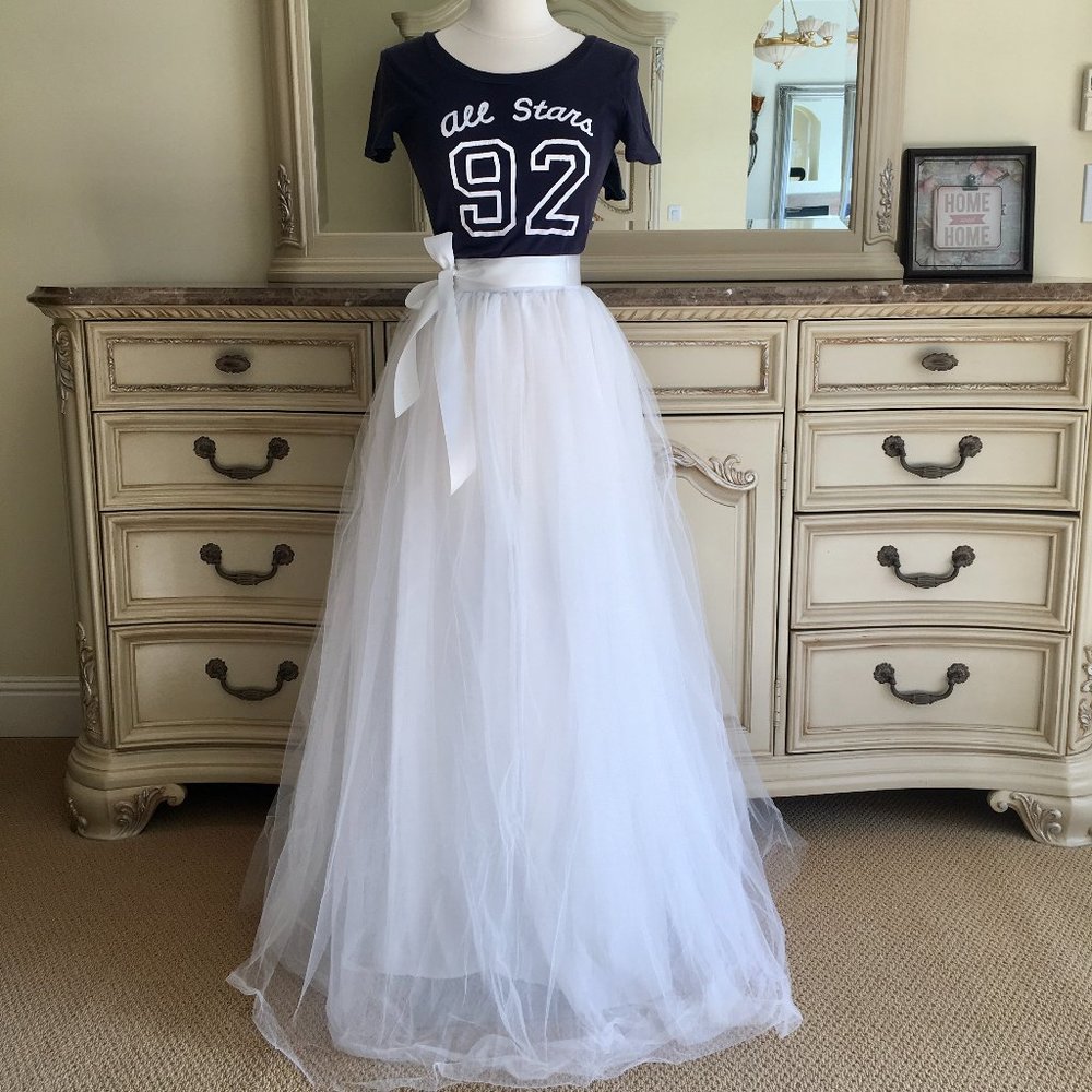 Women Plus And Regular Size Long Maxi A-Line Tutu Tulle Skirt